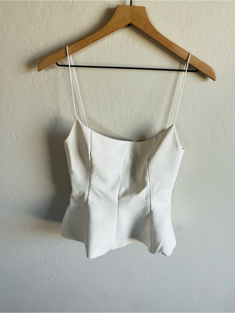 Zara women’s white peplum tank size M coquette glam night out brunch - Picture 2 of 4